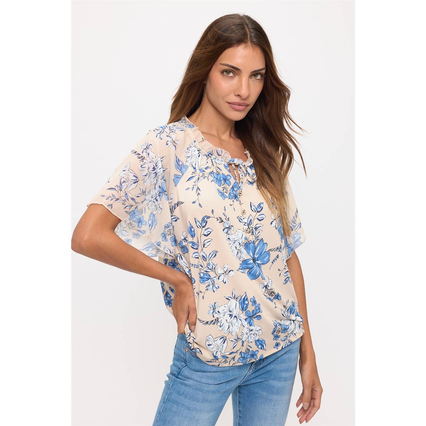 Fields of Grace Tie-Front Blouse