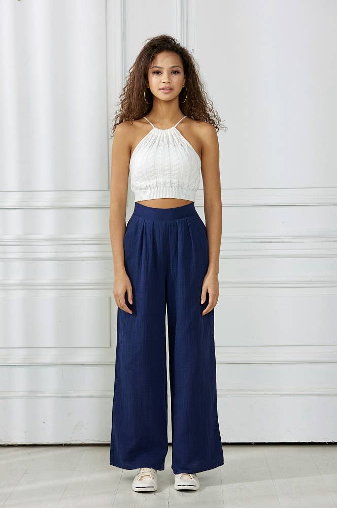 Rooted in Grace Cotton Smocked Wide Leg Pants