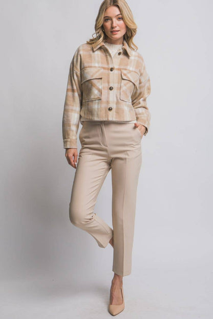 Harvest Grace Button-Down Plaid Shacket
