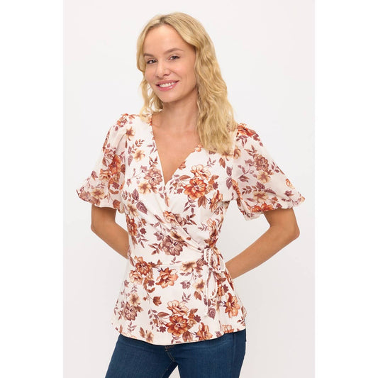 Worth More Than Rubies Floral Wrap Blouse