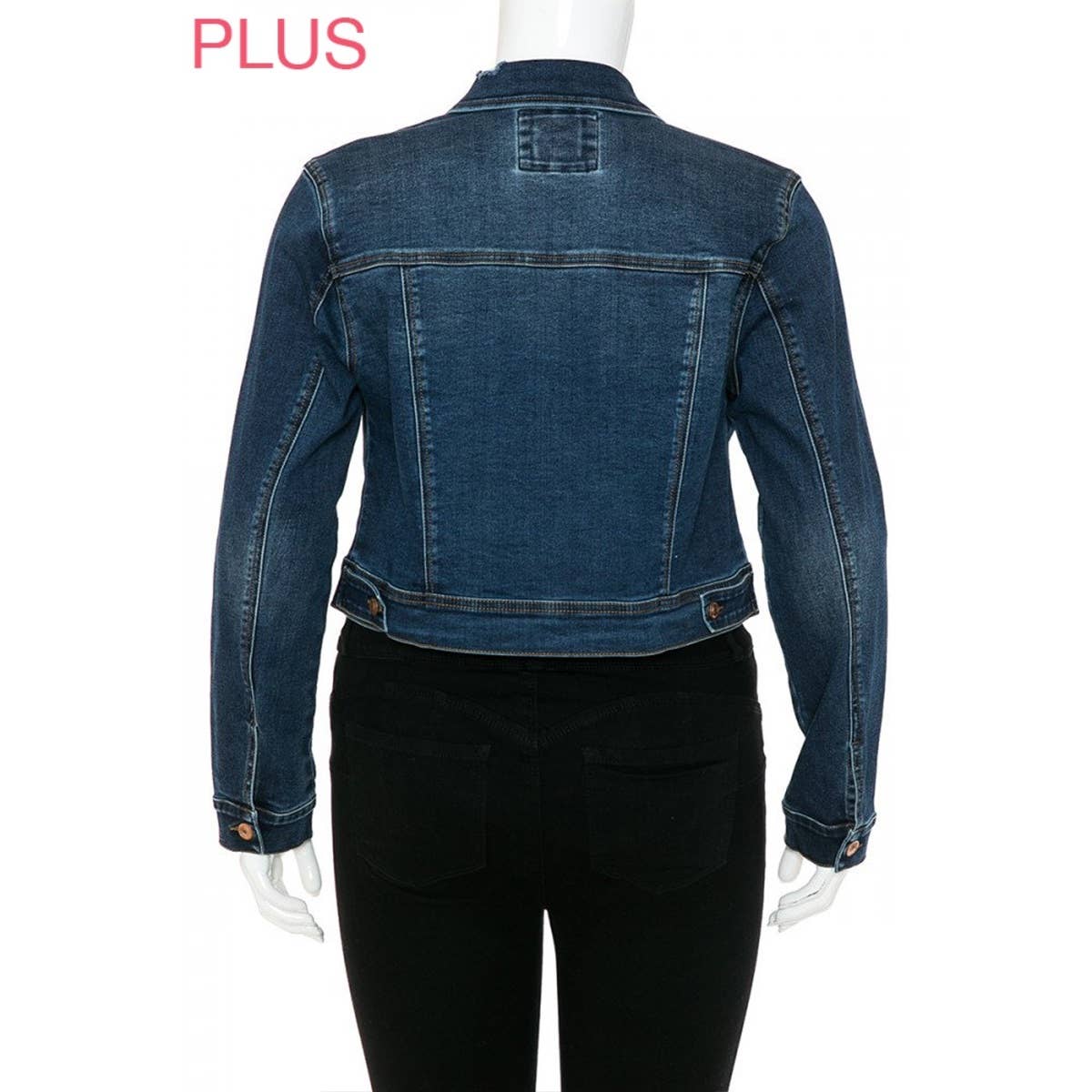 Strength & Dignity Repreve Denim Jacket (Plus) (Proverbs 31:25 inspired)