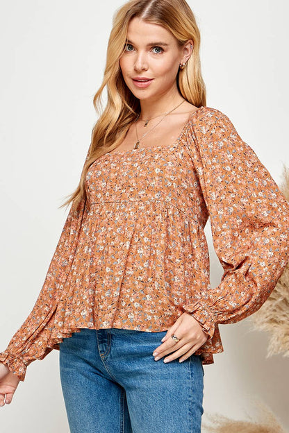 Seraphina Smocked Babydoll Top