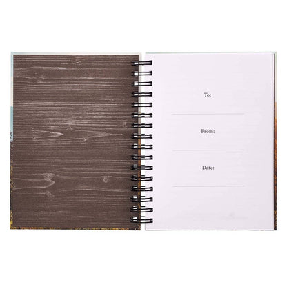 Be Strong and Courageous Large Wirebound Journal with Elasti