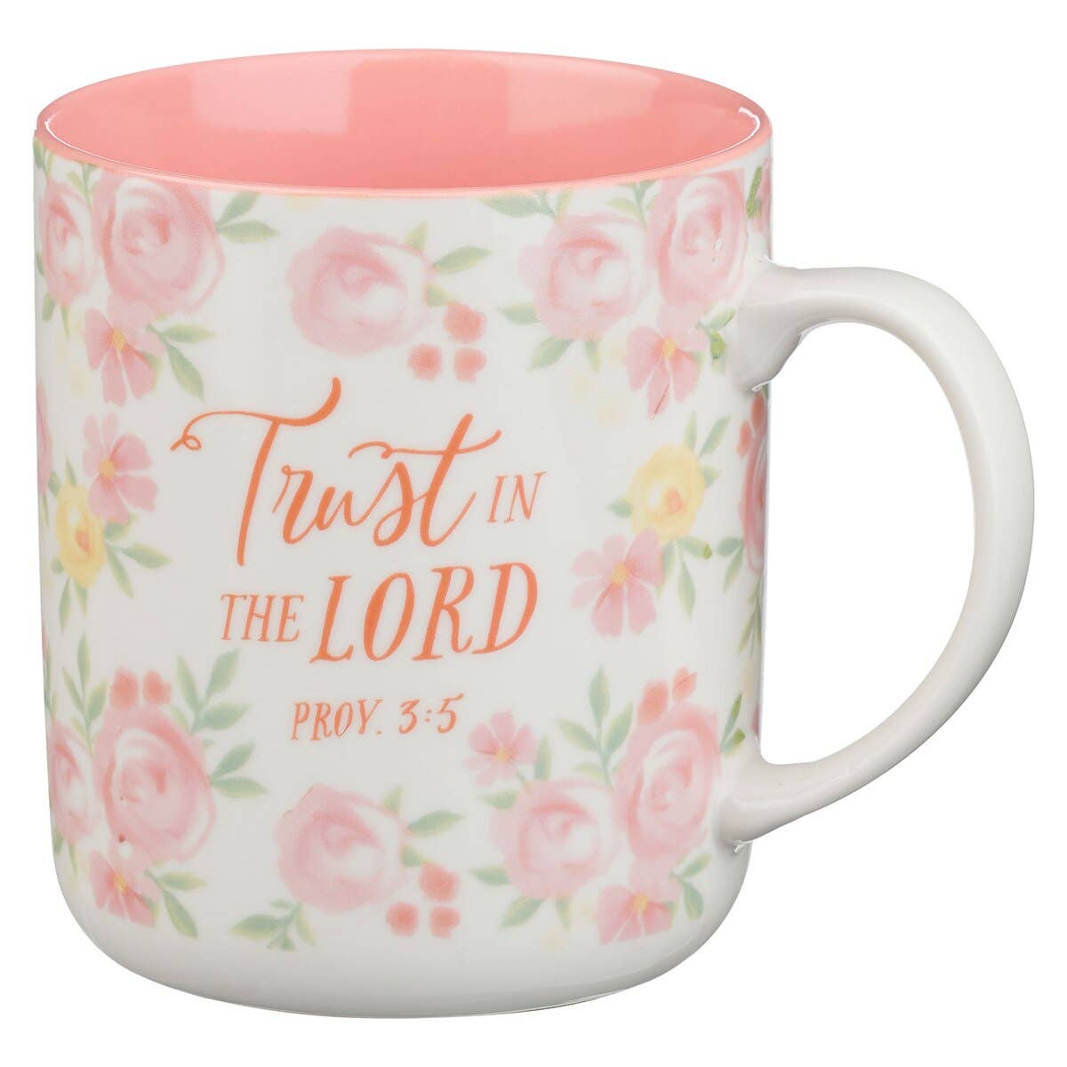 Mug Pink Floral Trust in the Lord Prov. 3:5