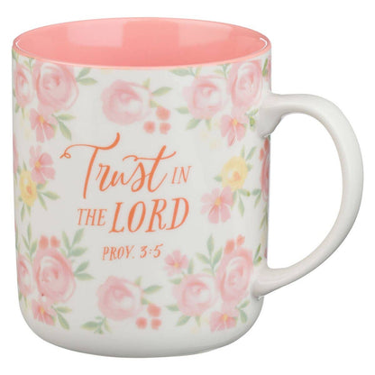 Mug Pink Floral Trust in the Lord Prov. 3:5