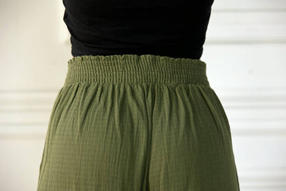 Rooted in Grace Cotton Smocked Wide Leg Pants