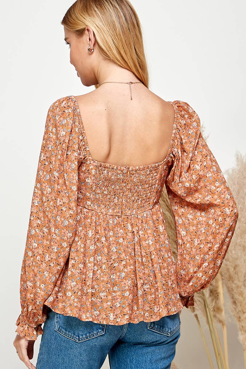 Seraphina Smocked Babydoll Top
