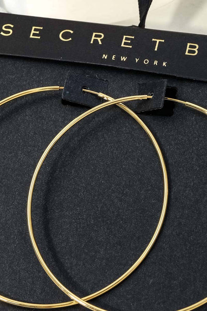 Secret Box Gold Dipped Thin 60Mm Hoop Earrings