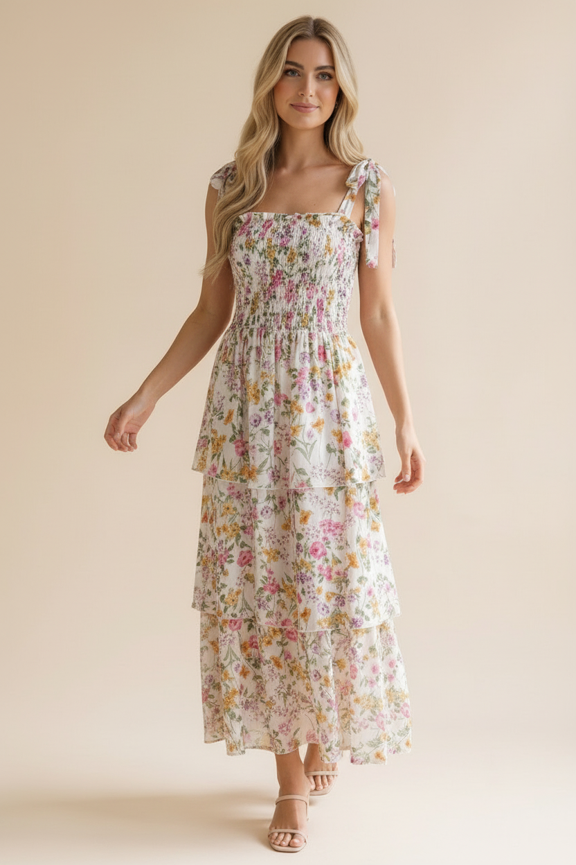 Lilies of the Field Floral Maxi Dress