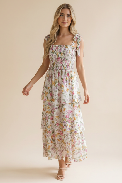 Lilies of the Field Floral Maxi Dress
