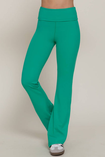 Run the Race Fold-Over Flare Leggings