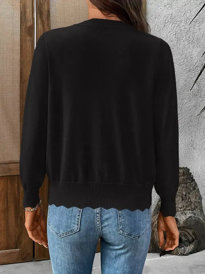 Soft Touch Scalloped Knit Cardigan