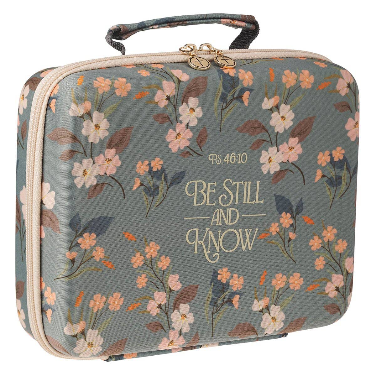 Bible Organizer Hardcover Green Floral Be Still Ps. 46:10