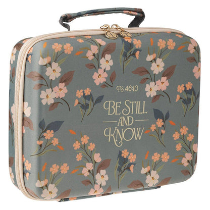 Bible Organizer Hardcover Green Floral Be Still Ps. 46:10