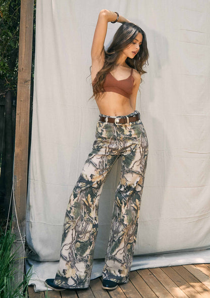 Fearless Faith High-Rise Camo Wide-Leg Jeans