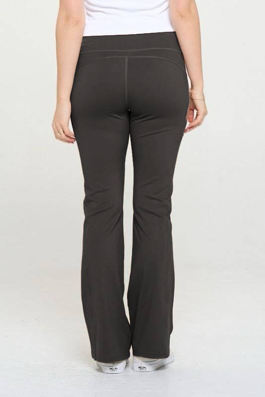 Premium active wear yoga flare pants with zipper pockets