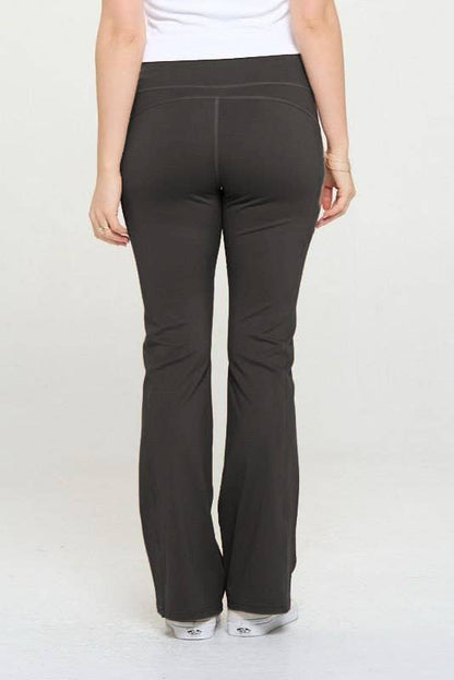 Premium active wear yoga flare pants with zipper pockets