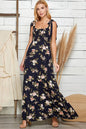 Midnight Bloom Tiered Maxi Dress