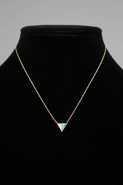 Brass Natural Stone Pendant Necklace